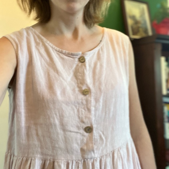 Linen Sea Handmade Sleeveless Linen Dress, Wide Fit Medium - Picture 9 of 13